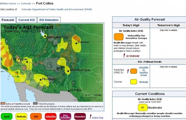 High Park Fire Air Quality High Park Fire Air Quality