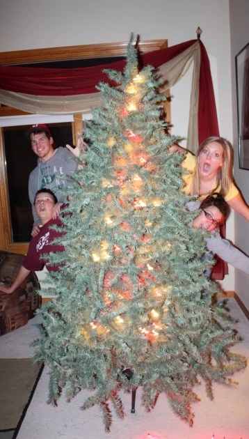 D Dennison kids after decorating Chrstmas Tree D Dennison kids after decorating Christmas Tree