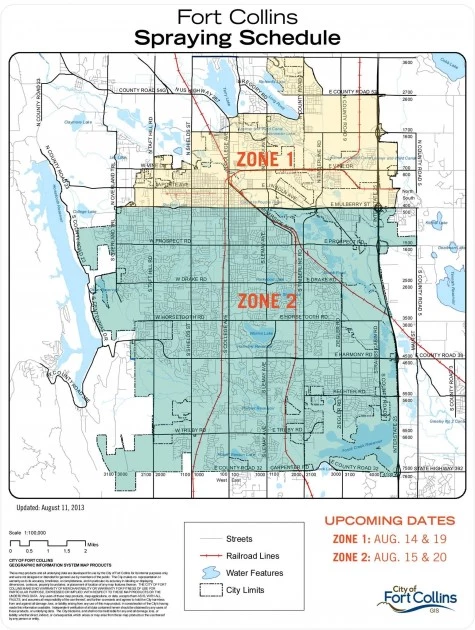 Fort Collins Mosquito Spraying Map Fort Collins Mosquito Spraying Map