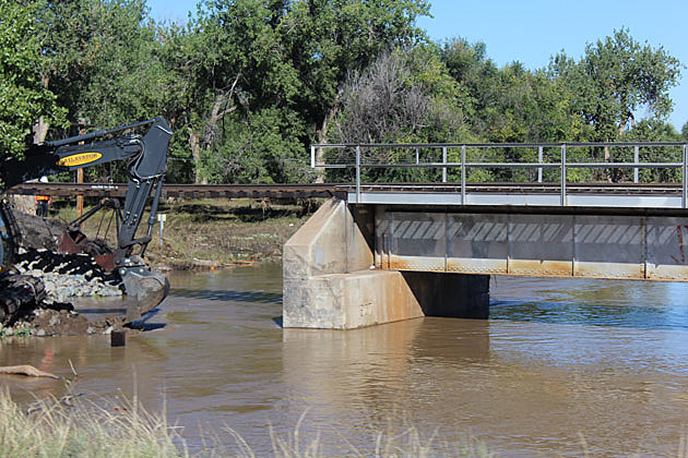 Railroad Bridge Washed Out by South Platte in Lasalle Colo Railroad Bridge Washed Out by South Platte in Lasalle Colo